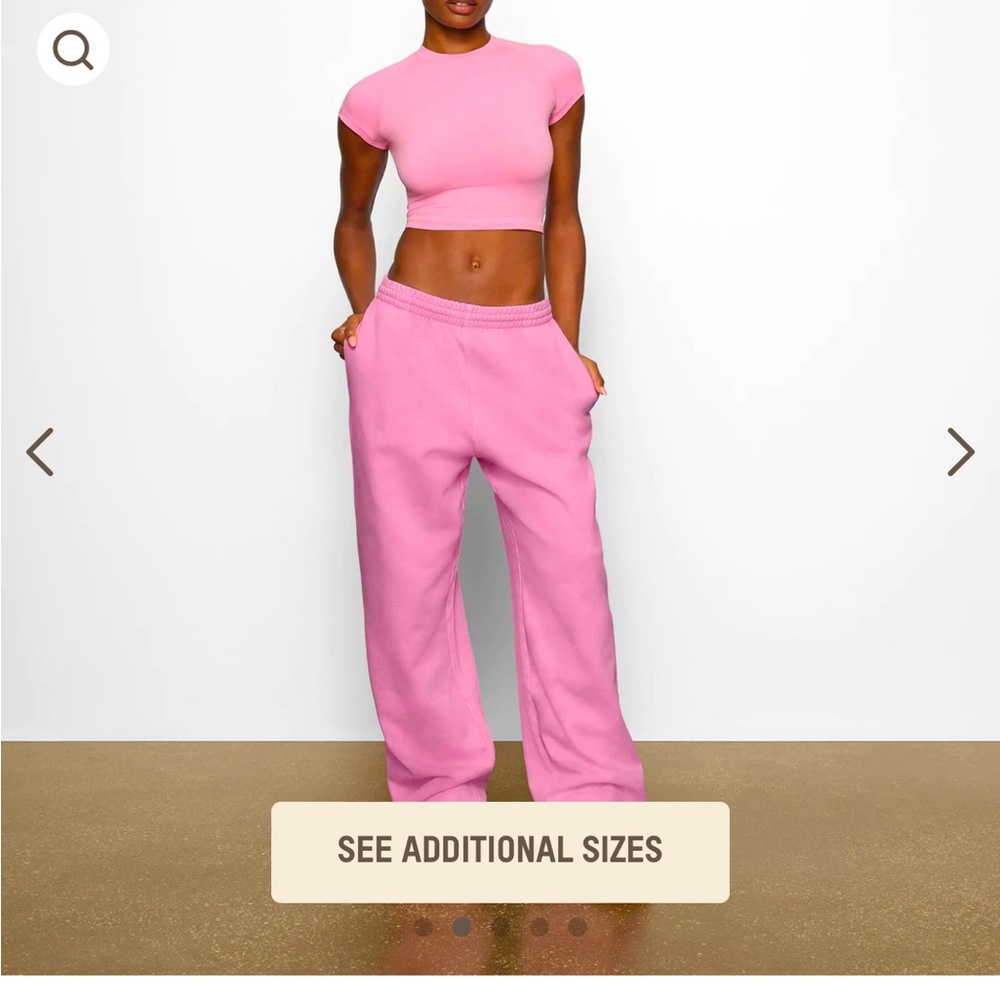 SKIMS Boyfriend Fleece Pants BUBBLEGUM SMALL